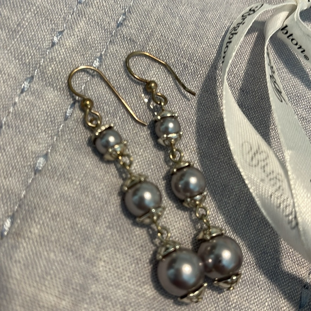 Silver drop earrings - Picture 2 of 4